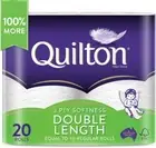 Toilet Paper 20 Rolls Deluxe Quilton 3 Ply Double Length