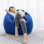ZLYTQZHGBHD Cover+Inner Liner Velvet Lazy Sofa, Bean Bag for Living Room (Color : Royal Blue)