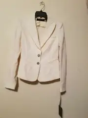 Donna Karan Collection Women Crepe Linen White Blazer sz 4
