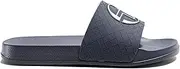 [Sergio Tacchini] Diamante Logo Slides, Navy, Quilted Pattern