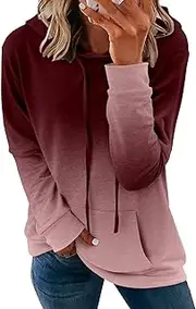 onlypuff Womens Hoodie Sweatshirts Casual Tunic Tops Long Sleeve Hoody with Kangaroo Pockets