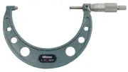 Mitutoyo 103-219 Outside Micrometer, Baked-enamel Finish, Ratchet Stop, 4-5" Ran
