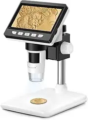 [Misilmp] Microscopes, LCD Digital USB Digital Handheld Microscopes 1000X 4.3 Inch 1080P Zoom Microscope Camera for Adults/Children Magnifying Glass Microscope with 8 LED Lights, PC View, Compatible