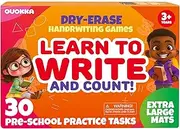 QUOKKA Handwriting Practice Busy Book for Kids - Learn to Count for Toddlers 1-3 - 30 Tasks| 2 Dry Erase Markers | Pre K Number Letter Tracing - Homeschool Preschool Learning Activities