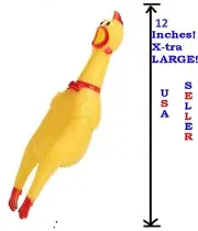 12" Inch X-Large Pet Dog Rubber Chicken Chew Squeeze Screaming Squeaky Toy