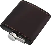 Alasum Portable Stainless Steel Flask with Artificial Leather Wrap Leakproof Liquor Container for Camping and Stylish and Compact Design