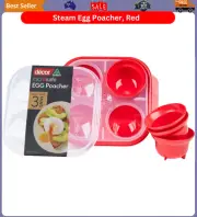 NEW Decor Microwave Steam Egg Poacher 4 Eggs BPA FREE Microsafe SAFE Australia