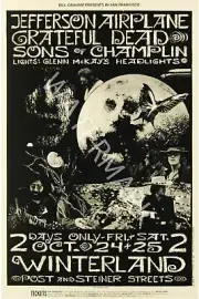 Jefferson Airplane - Grateful Dead - 1969 Vintage Music Poster