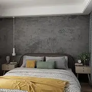 80cmx4m Extra Wide Peel and Stick Wallpaper Matte Grey Concrete Self Adhesive Removable Contact Paper Sticky Wall Stickers Thick Wear-Resistan Waterproof Vinyl Wrap for Apartment Kitchen Bedroom DIY