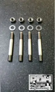 HOLLEY CARBURETOR STUDS, 316 STAINLESS STEEL, SUIT 4150 CARBY WITH 1" SPACER