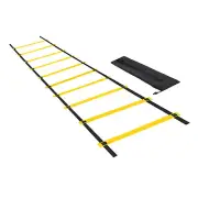 Agility Ladder 10 Rung 5m/16ft Carry Bag Speed Training Equipment, Black Yellow