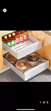 Pull Out Cabinet Organizer Fixed Heavy Duty Storage Screw In Easy Glide