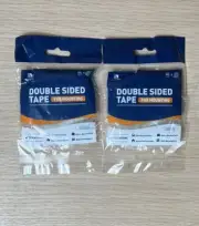 2 Pack Double Sided Mounting Tape 1/2” Acrylic Adhesive Removable Clear 10’ Roll