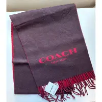 在飛比找蝦皮購物優惠-Coach 經典 雙色 雙面 經典 Logo 羊毛 圍巾