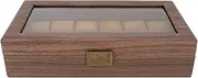 [Bognajin] Luxury Wood Watch Box, 12 Compartments Display Storage, Scratch PU Leather Interior, Ideal for Watch Lovers