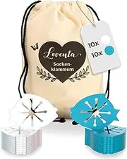 LOVENTA® Sock Clips (Pack of 20) for Washing Machine and Dryer, Best Hold, Sock Holder for All Sock Sizes, Never Sort Socks Again Thanks to Sock Clips