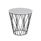 Modern Furniture DARBY Side Table Marble 50cm - White