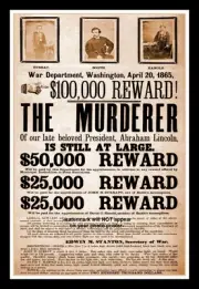 12x18 John Wilkes Booth WANTED POSTER Abraham Lincoln Assassination Photo REWARD