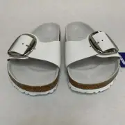 Birkenstock New w/ Box Madrid Big Buckle White Oiled Leather Exquisite Narrow