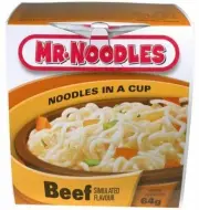 12 packs of MR. NOODLES IN A CUP Beef Flavor instant noodles 64g Canada