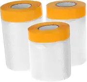 3 Rolls Dust Protective Film Cover Pre Taped Masking Film Peel Painting Tap Automotive Adhesive Covers Car Body Protect Tape Protector Pretaped Dust Pe Transparent