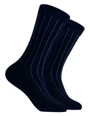 [Mitch Dowd] Plain Rib Bamboo Crew Socks in Navy