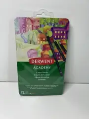 Derwent Academy Colour Pencils Tin 12 Coloured Pencil Set