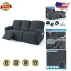 5-Piece Dark Gray Sofa Recliner Cover - Stylish Washable Fabric with Elastic Fit