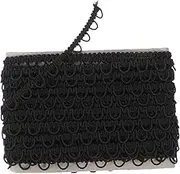 KALLORY 1Pc Handmade Elastic Button Loop Trim Braid for Wedding Dress Projects Crafts Decorations Versatile Lace for Garment Decor
