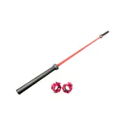 2.2m 7ft Olympic Weightlifting Bar - RED 20kg Bar 1500lb