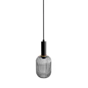 Mendrez Elegant Curved Glass Contour Pendant Light Lamp - Black.
