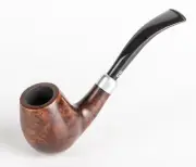 Briar Tobacco Smoking Pipe , Army Mount, Metal Cooling Filter, Brown 吸烟斗