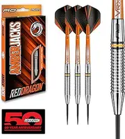 RED DRAGON Amberjack 24g, 26g, 28g or 30g Tungsten Darts Set with Flights and Stems