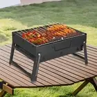 Stainless Steel Portable BBQ Grill Mini BBQ Tool Grill for Beach Garden Party AU