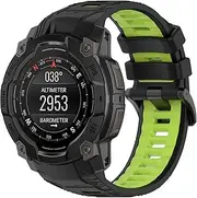 NINKI 26mm Silicone Watch Band Compatible for Garmin Instinct 3 Amoled/Solar 50mm Bands,Sport Adjustable Elastic Stretchy Light Replacement Wristband Strap for Garmin Instinct 3 50mm Carbon Black