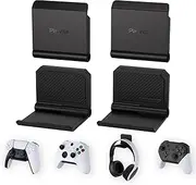 PlayVital 4 Set FOLD Controller Wall Mount for ps5/4, Gaming Headset Stand, Foldable Wall Stand for Xbox Series X/S, Switch Pro, Wall Holder for Xbox Wireless Headset, for Pulse 3D Headset - Black