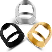 Beer Bottle Opener Rings, 3 Pieces Rings Bottle Opener Colorful Stainless Steel