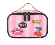 Striped love care storage bag portable portable storage bag, made of PU