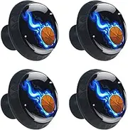 Basketball Drawer Knobs Pull Handles 30MM 4 Pcs Glass Cabinet Drawer Pulls for Home Kitchen Cupboard