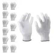 12 Pair Safety Work Gloves PU Coating Large Working Glove with Grip, White