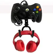 Desk Mount Double Game Controller & Headphone Holder Clamp On Hanger Storage