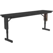 Pemberly Row Adjustable Height High Pressure Folding Seminar Table Black Granite