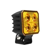Ignite Led Square Flood Beam Amber Work lamp 60 Deg 4 Leds 2,660 Lumens