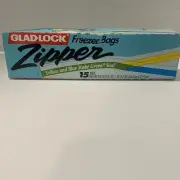 GLAD LOCK Freezer Zipper Bags 15 Bags New Sealed Vintage