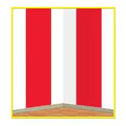 Red & White Stripes Backdrop Large Plastic Wall Decoration
