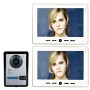 10"LCD Video Door Phone Doorbell Intercom Kit 1-camera 2-monitor IR Night Vision