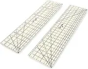 UPTTHOW Hot Hem Ruler Sewing Fabric Ironing Tool Seam Allowance Press with Dry or Steam Iron Heat Resistant Non-Slip Craft Accessories for Clothes Quilting and Folding CM INCH Set(2 Long Ruler)