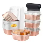10oz/80pack Mini Cake Tins with Lids, 4”x4” Mini Foil Pans 80pack-Champagne