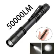 Mini LED Flashlight 50000LM Bright Lamp Handy Penlight Torch Pocket Light