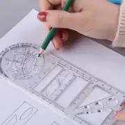 Multifunctional Geometric Ruler Plastic Circle Ellipse Drawing Ruler(White) AU